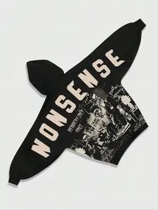 Men's Gothic Clothing 999 Japanese Batwing Sleeve Long Sleeves Graphic Hoodie Sweatshirts, Halloween Costume, Casual Fashion, Comfortable and Stylish