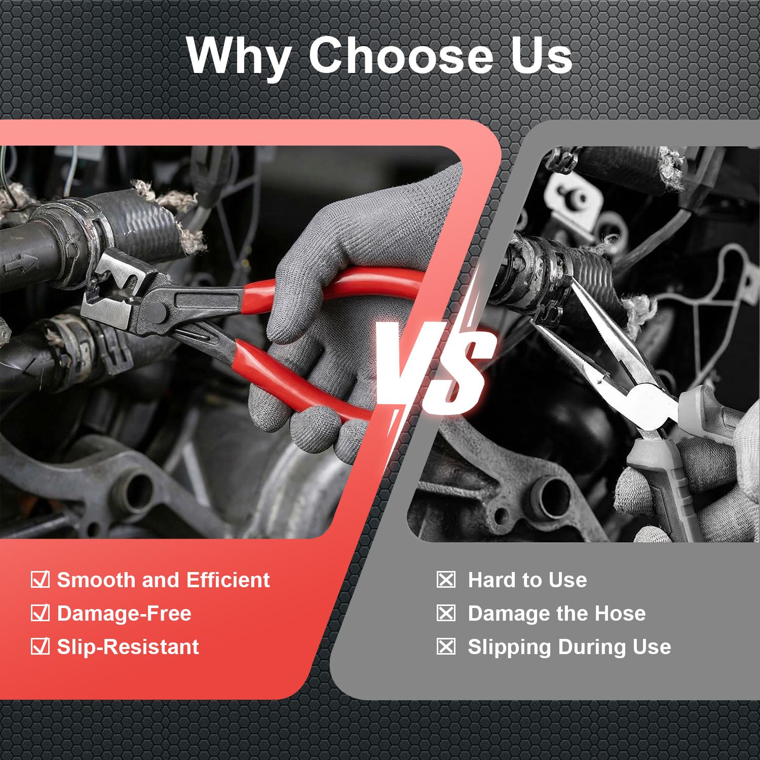 Automotive Car Pliers All-in-1 Auto Repair Tools for Removing Hose Clamps, Trim Clips, Electrical Connectors & Wire Terminals –Carbon Steel Durable Tools