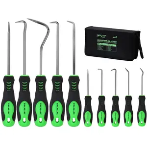 SWANLAKE 10PCS Pick and Hook Set, Pick Tool Set for Car Auto Oil Seal/O-Ring Seal Gasket Pick Mini Hooks Puller Remover (10PCS) hand tool accessory green  rubber tool gift work equipment christmas gift magnetic pickup cool mechanic men tool