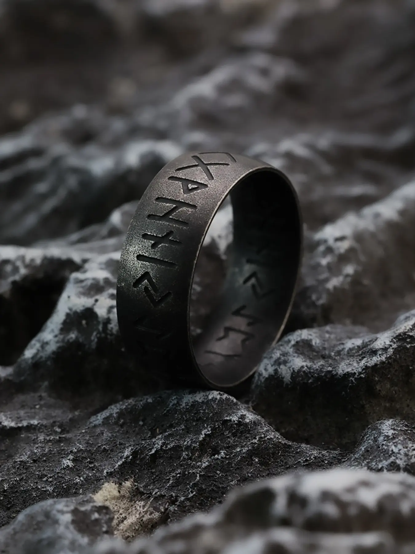 Nordic Viking Accessories, Stainless Steel Vintage Ring with Norse Characters, Unisex Us Sizes 7-13, Casual Fashion Jewelry for Men & Women, Stainless Steel Rings