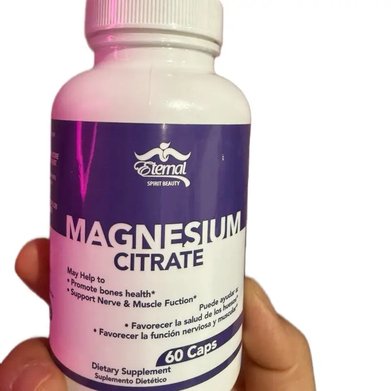 Eternal Spirit Beauty Magnesium Citrate 60 Capsules for Bone Health and Nerve Muscle Function Support
