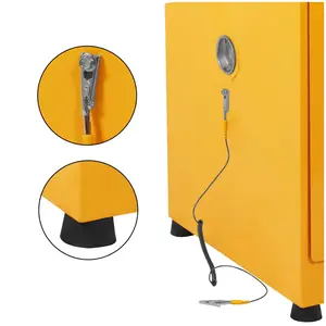 GARVEE "Fireproof Flammable Storage Cabinet with Safety Locks - Galvanized Steel, Leakproof - 17''x17''x22''"