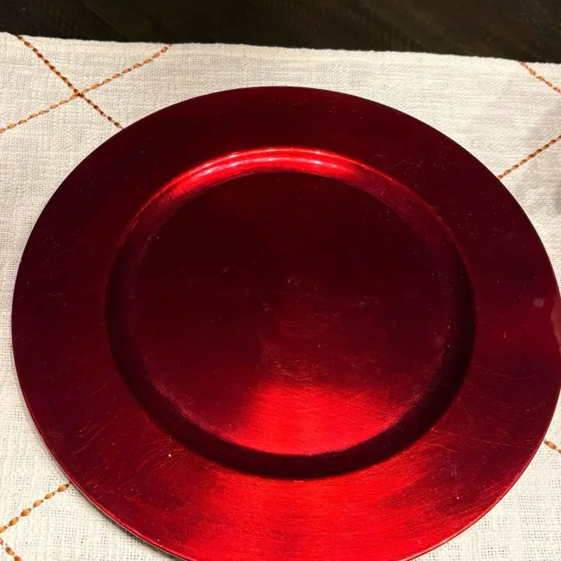 Red Charger Plates Set, 23-Piece Stylish Decor Serving Plates with Minimalist Aesthetic for Kitchen & Tableware Use