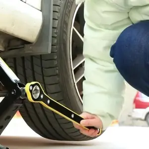 Ratcheting Ear Wrench, Long Handle Design for Trucks Vans Cars, Durable Ergonomic Tool for Easy Use