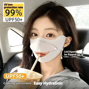 New Modular 3D Drinkable Sunscreen Mask for Women UPF50+ UV Protection Breathable Face Mask Ideal for Outdoor Running & Cycling