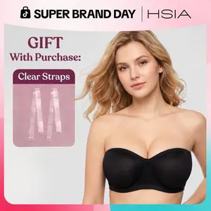 HSIA Leopard Luxe Women's Convertible Strapless Minimizer Bandeau Bra Halter Top Bra Underwire Unlined for Large Bust