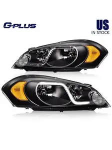 Fit For 2006-2013 Impala/2006-07 Monte Carlo Amber Reflector LED Headlights G-PLUS