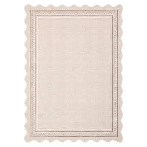 Washable Large Area Rug for Living Room - Low Pile, Non-Slip, Collapsible Carpet - Mark Resistant Modern Home Decor - Beige, 10x14ft (305x427cm) - US Specs