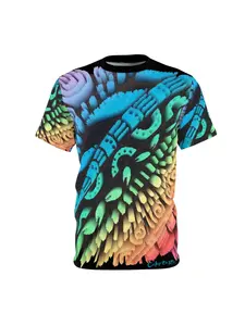 3D Rainbow Gradient Zendoodle Personalized Art Print for Men and Women - Universal Cut 3DT T-Shirt