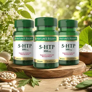 5-HTP 100mg Capsules, Calm Mood & Relaxation Support, Daily Wellness Dietary Supplement, 60 Capsules