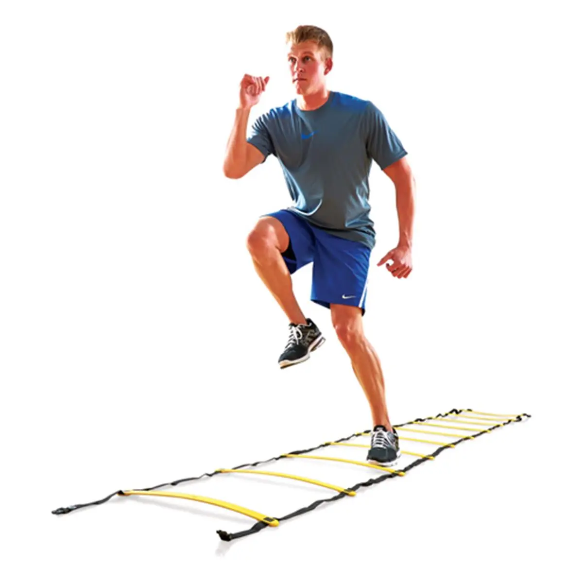 212 MAIN Fixed Rung Agility Ladder - 15 ft Athletic Training Equipment with 1" Wide Rugged Webbing, Slats, Expandable Design, Carry Bag for Speed Drills, Coordination, Developing Quick Foot Speed, Increased Balance