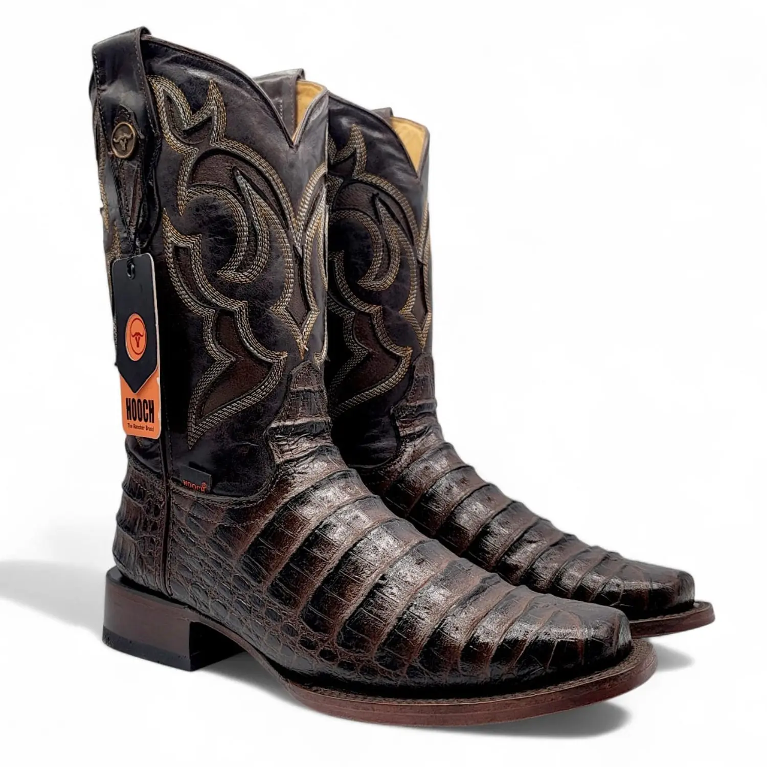 Botas Punta Amplia Cuadrada Color Chocolate – Hooch Boots
