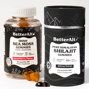 BetterAlt Metabolic Strength Duo | Himalayan Shilajit Resin Gummies & Irish Sea Moss Gummies | Helps Improve Stamina, Immune Health | 1-Month Pack