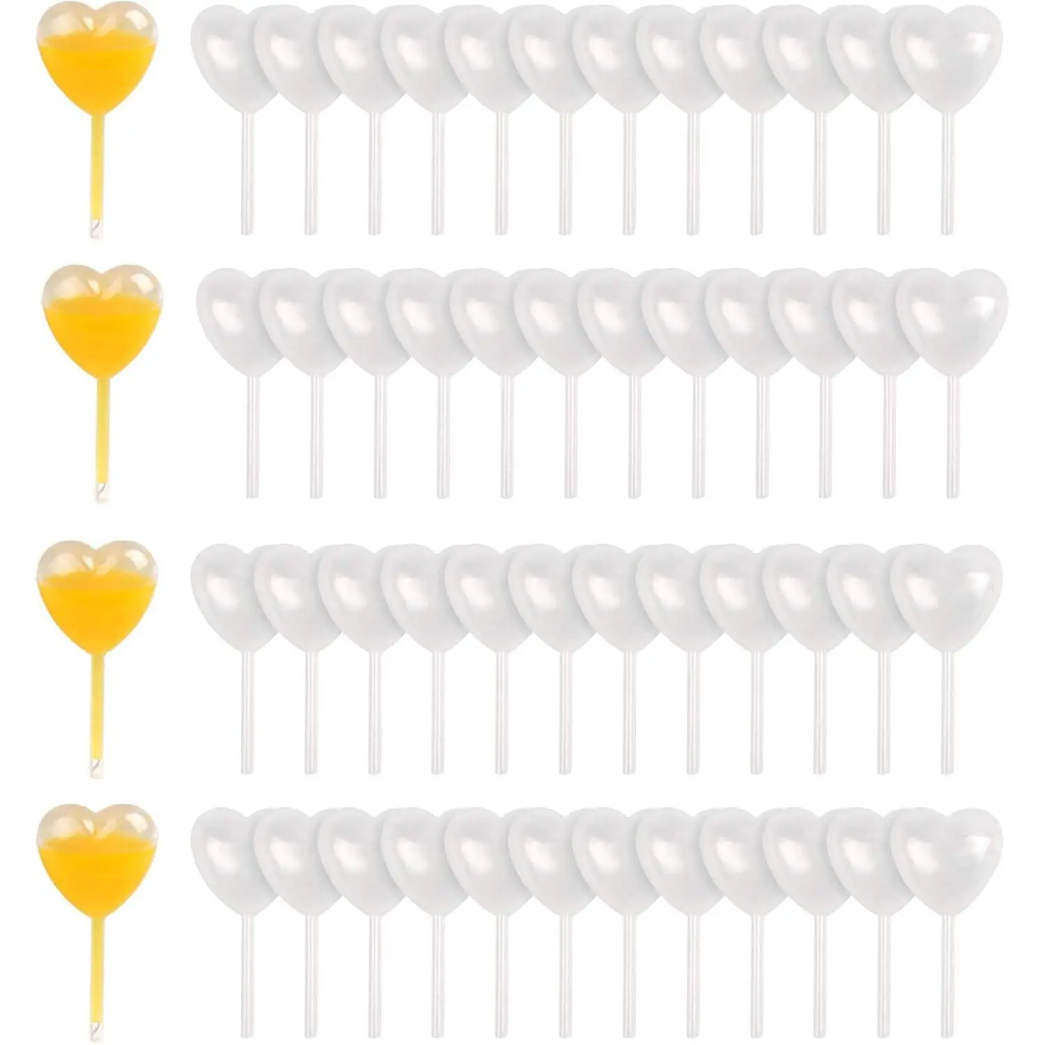 Heart Style 100Packs Cupcakes Pipettes 4ml Infused Strawberries Tubes Shot for Lquor Mini Shots of  Small Shots Injector