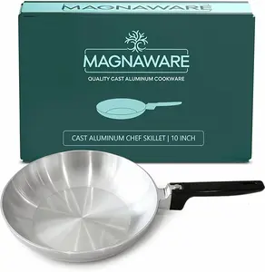 MAGNAWARE 10-Inch Chef Skillet Quick & Even Heat Distribution Lightweight Cast Aluminum Frying Pan Nonstick Skillet Set for Omelette Ceramic Cookware - Oven