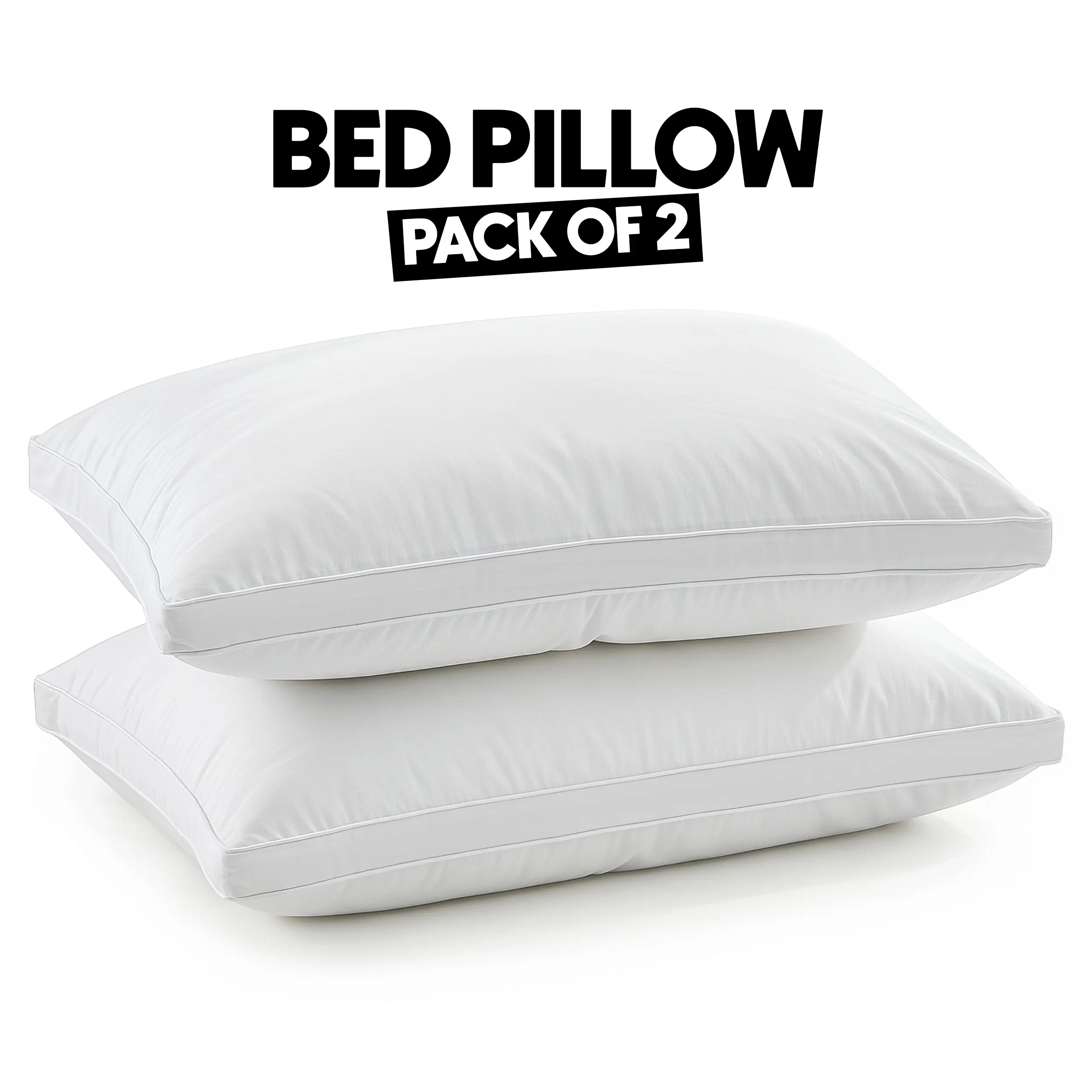 Utopia Bedding Gusseted Bed Pillows (2 Pack) - Hotel-Style Gusseted Design, Breathable Ergonomic Cooling White Pillows for Sleeping, King/Queen Size for Side Sleepers