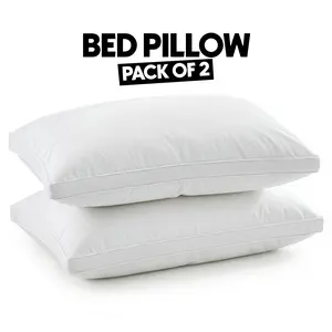 Utopia Bedding Gusseted Bed Pillows (2 Pack) - Hotel Quality Cooling Pillows for Sleeping, Side & Back Sleepers - King/Queen Size, White
