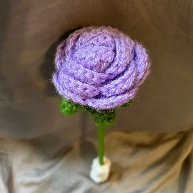 Light Purple Single Rose Wand, Artificial Floral Decoration for Home Decor, Wedding Centerpiece