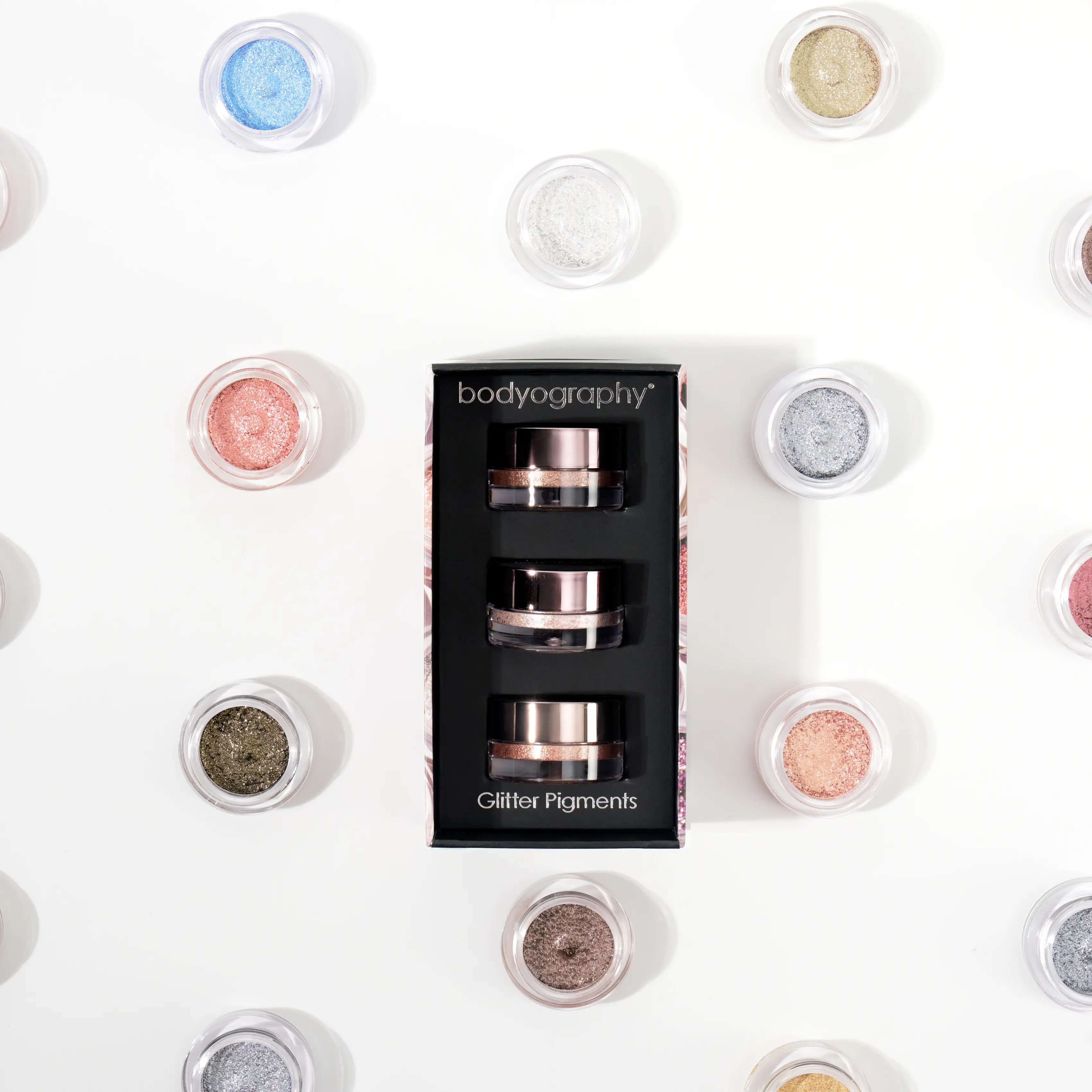 Glitter Pigment Trio Sets | 3 Curated Pressed Shades + No Glue Needed