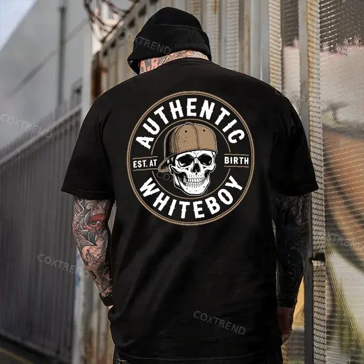 Custom Year Authentic Whiteboy, Est. At Birth Printed Men's T-shirt