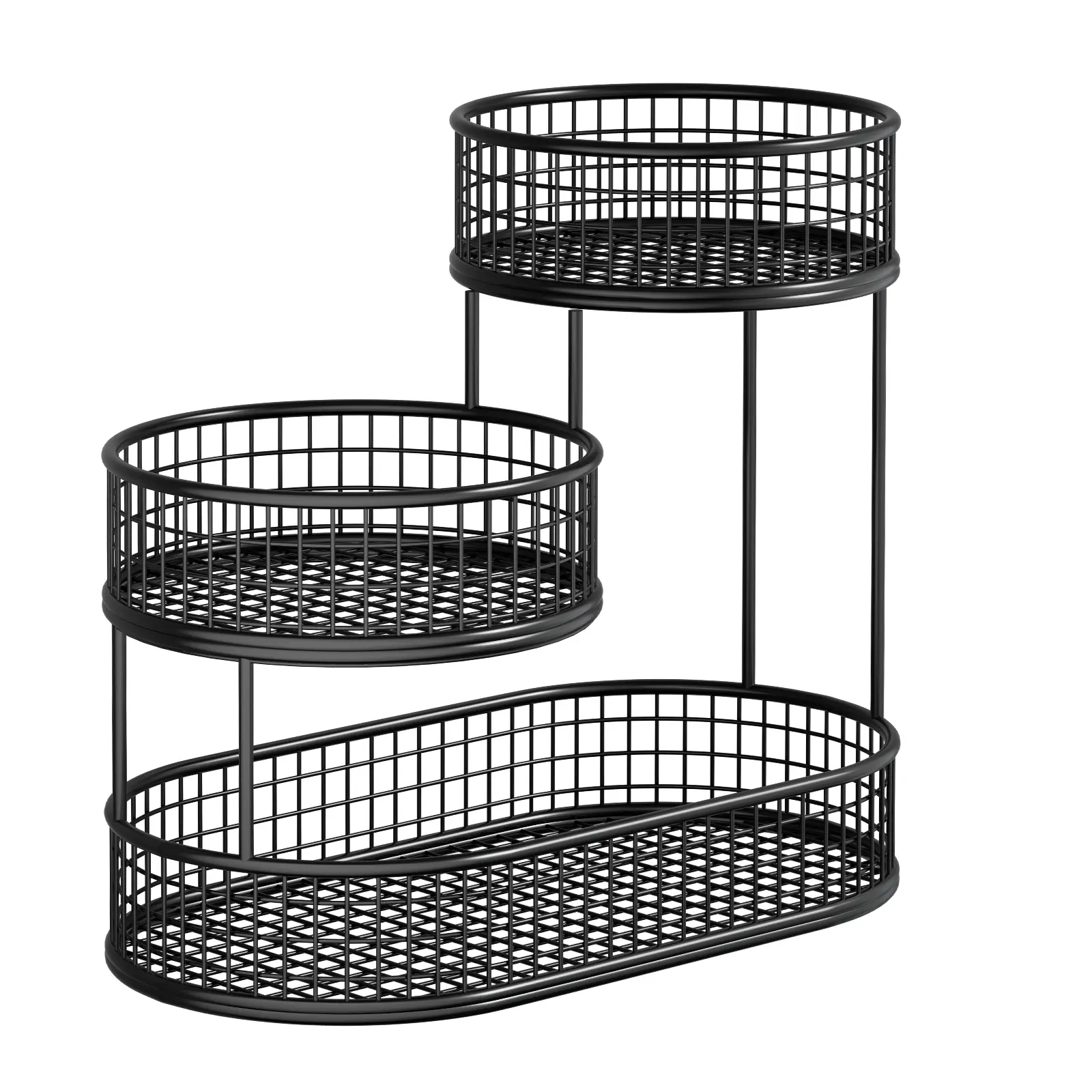 Ezify Oval Wire Metal Fruit Basket - Ventilated Hollow Countertop Storage for Potatoes, Onions, Fresh Produce - Durable Multi-Functional Kitchen Pantry Home Organizer, Organiser sohochic