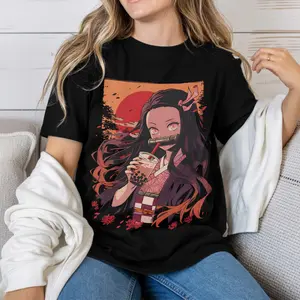 Nezuko Unisex Cotton Tee, Anime T-Shirt, Japanese Pop Culture Apparel, Gift for Friends 25723