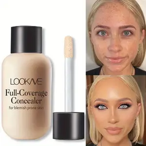Lightweight and Compact Mini Liquid Concealer - High Coverage To Conceal Blemishes, Dark Circles, and Imperfections, Travel-sized.