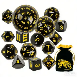 15-Piece Multi-Sided Polyhedral Dice Set, D3-D100, Includes Bag, Perfect for Role-Playing Games, Board Game Accessories, Ideal Gift for Tabletop Gamers