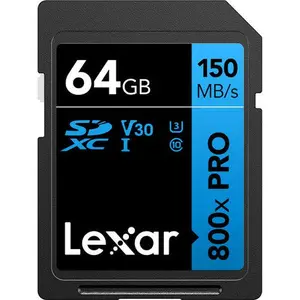 Lexar 64GB High-Performance 800x PRO UHS-I SDXC Memory Card (BLUE Series)