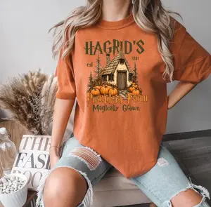 Comfort Colors Hagrid Pumpkin Shirt, Fall Wizard Tee, Halloween Pumpkin Patch, Cute Autumn T-shirt, Magical Farm Tee, Cozy Wizard Fall