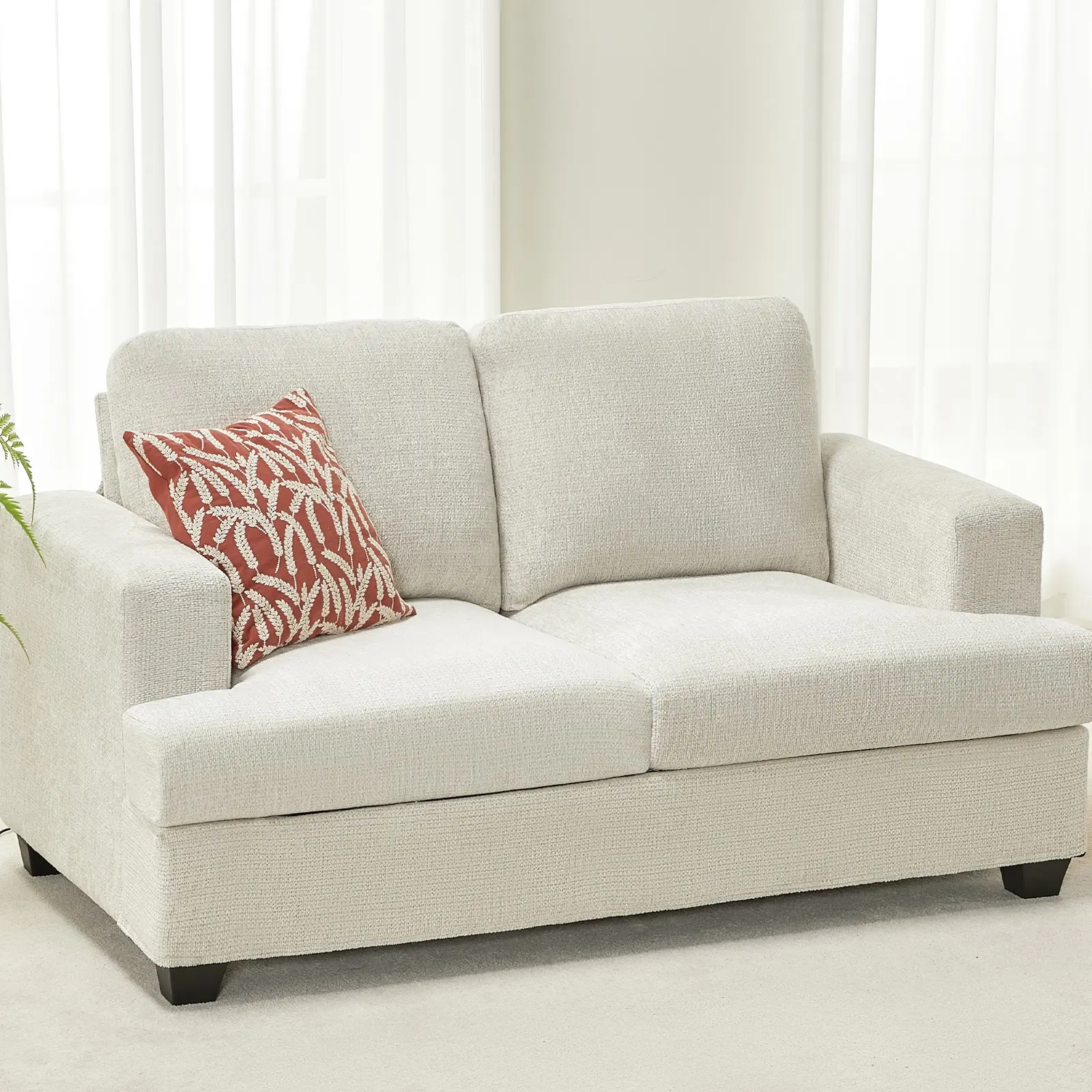 Chenille-Beige Loveseat