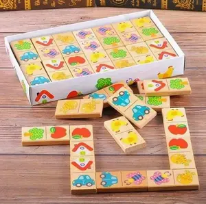 Wooden Dominoes Matching Game - Cartoon Pattern Domino Blocks for Family Leisure & Party Fun, Educational Matching Toy for Pattern Recognition & Skill Building, Ideal Gift for Game Enthusiasts & Adult Entertainment
