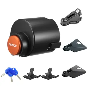 VEVOR Trailer Lock, Summervibes,Summervibes, Fits 2 & 2-5/16-Inch Straight Tongue Ball Couplers, Heavy Duty Hitch Lock with 3 Keys Secures Security Chains, Anti-Theft RV Trailer Tongue Locks for RV, Trailer, Boat