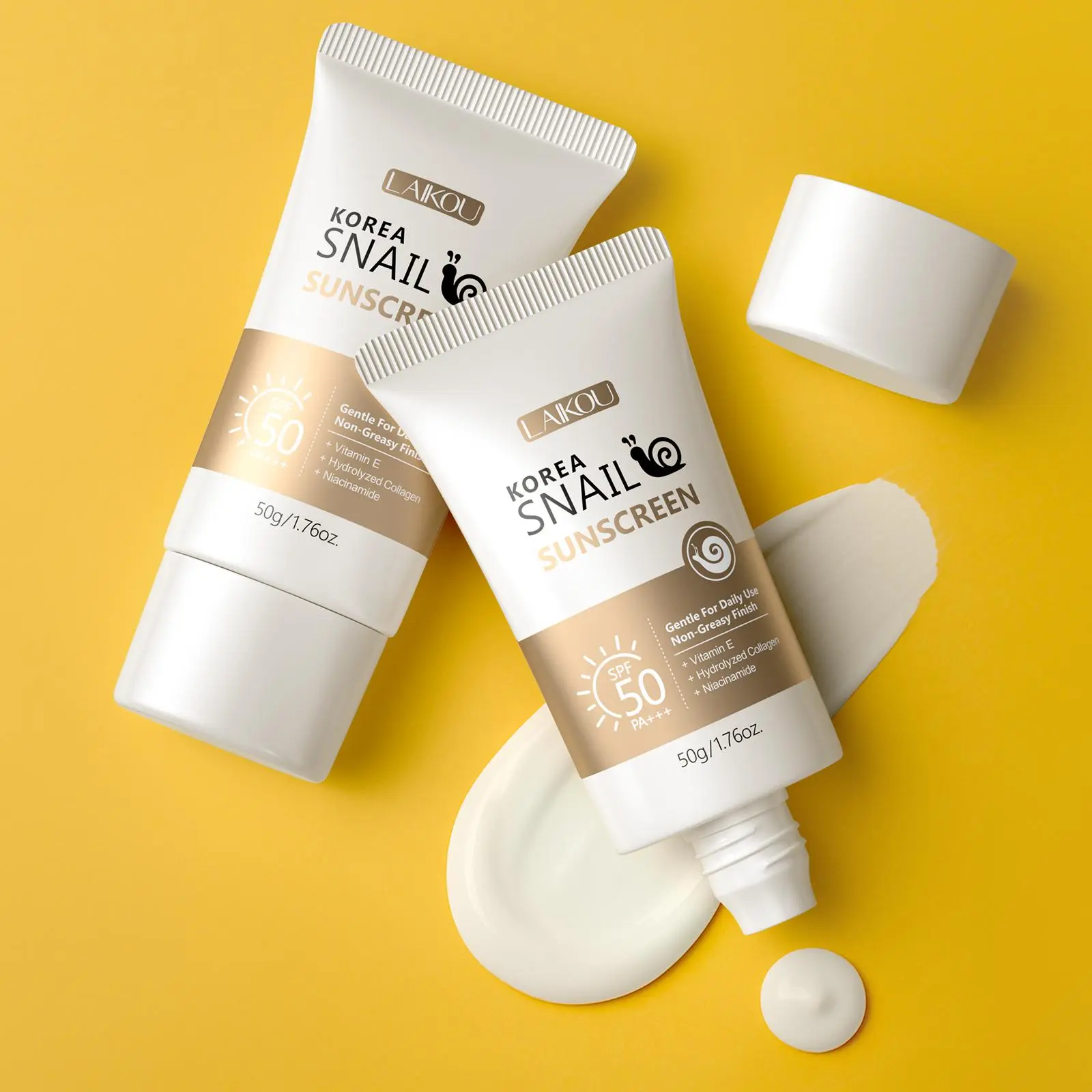 Snail Sunscreen, 50g Moisturizing Sun Care Cream, Sun Care Product for Daily Use, Facial Skin Care Product for Women & Men, Cosmetic
