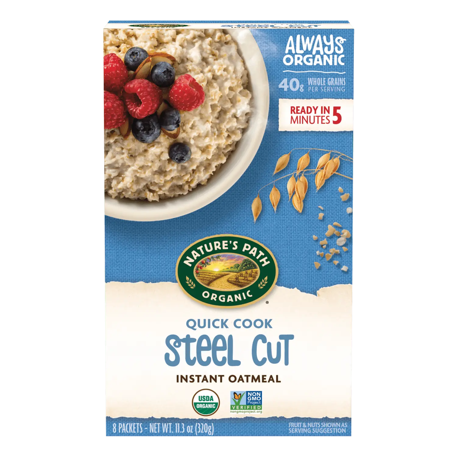 Nature's Path Organic Quick Cook Steel Cut Instant Oatmeal