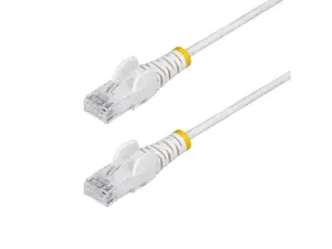 StarTech 5ft White Slim CAT6 Ethernet Cable, Snagless, 100W PoE, UTP, LSZH, 28AWG Bare Copper Wire, Slim RJ45 Network Patch Cord, Fluke Tested N6PAT5WHS