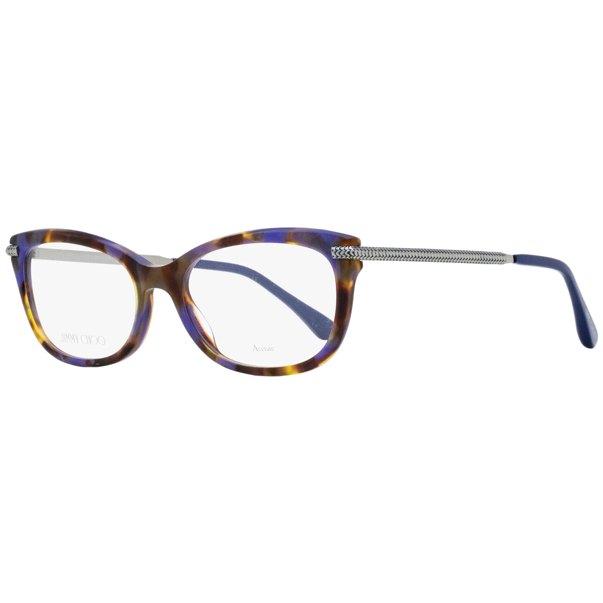 Jimmy Choo Rectangular Eyeglasses JC217 JBW Blue Havana/Ruthenium 54mm