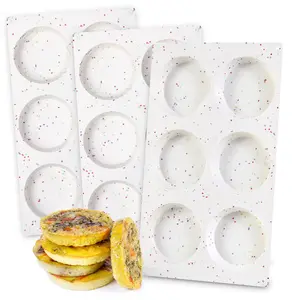 Silicone Egg Sandwich Molds - 3 Inch Non-Stick Egg Molds for Baking Breakfast Sandwiches & Whoopie Pies in 3 Pack - Round