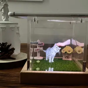 3D Holographic Pet Memorial Box - Reunite with Your Soulmate Pet ,PersonalizedDigital Keepsake for Pet Owners Transparent Display Interactive Memory Gift