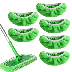 Microfiber Mop Pads Compatible with Swiffer Sweeper Mop, Wet and Dry Flat Swiffer mop Cover, 5 Pack Washable Swiffer Pads for Surface/Hardwood Floor Cleaning, Microfiber Mop Refills