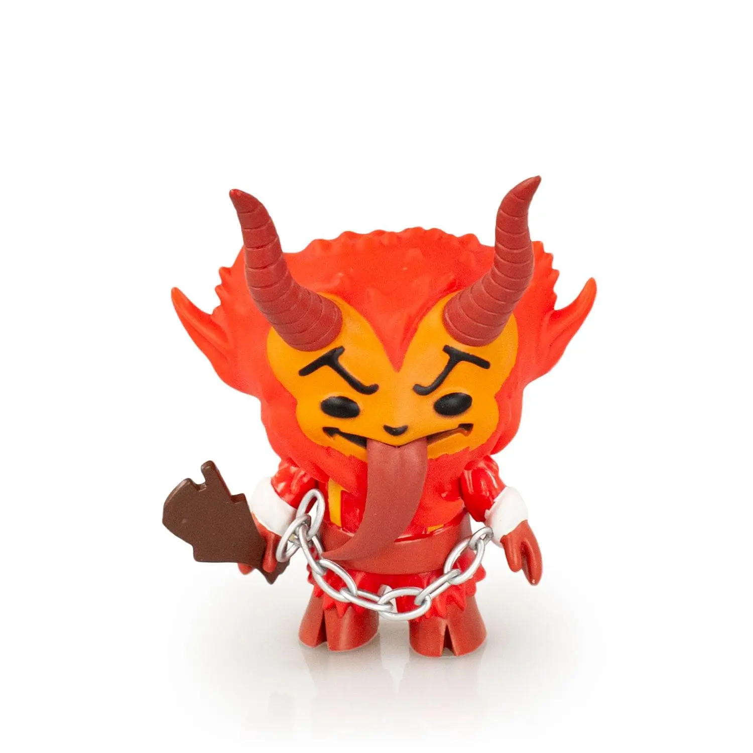 Christmas Krampus Half Goat Demon Vinyl Action Figure - 5" Festive Red, Collectible Toy with Chain Shackles, Made by Toynk Vinyl Figures