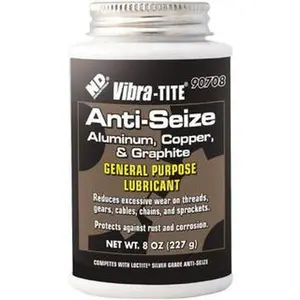 Vibra-Tite 90708 8 oz Can Aluminum-Copper-Graphite Anti-Seize Lubricant Spray - High Temp (-65° to 1600°F), Silver, Water Resistant