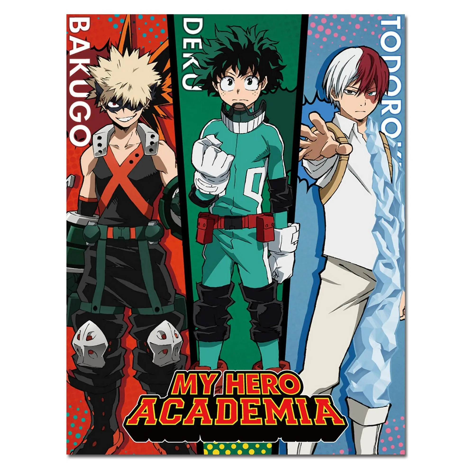 My Hero Academia - Midoriya Izuku "Deku" & Katsuki Bakugo & Shoto Todoroki Sublimation Throw Blanket