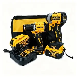 DEWALT DCF805 DCF850 Cordless Combo Kit – 1/2" Drill & 1/4" Impact Driver with Adjustable LED – For Woodworking, Auto & General Repair