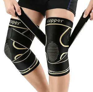 Copper Infused Knee Brace with Adjustable Compression Straps – Professional Support for Running, Basketball & Gym Workouts