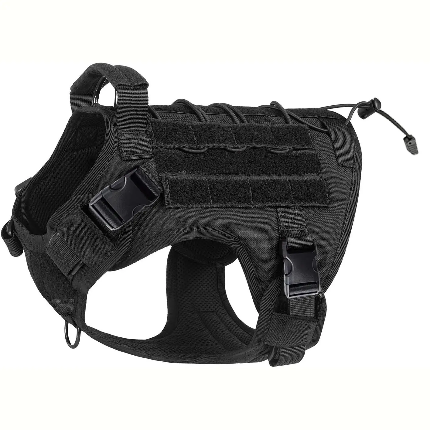 Tactical Dog Harness with Handle, Safety Harnesses, No-Pull Service Dog Vest, Adjustable Hook & Loop Panels, Ideal for Walking, Hiking, Training