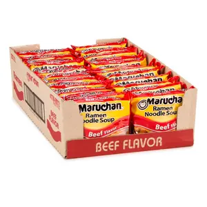 Maruchan Ramen Beef, Instant Ramen Noodles, Ready to Eat Meals, 3 Oz, 24 Count