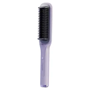 PretiHom-Hair Straightening Comb Styling Tool Anti-FrizzCurler Comfort Salon Negative lon Hair Brush StraighteningBrush Heated Hair Straightener