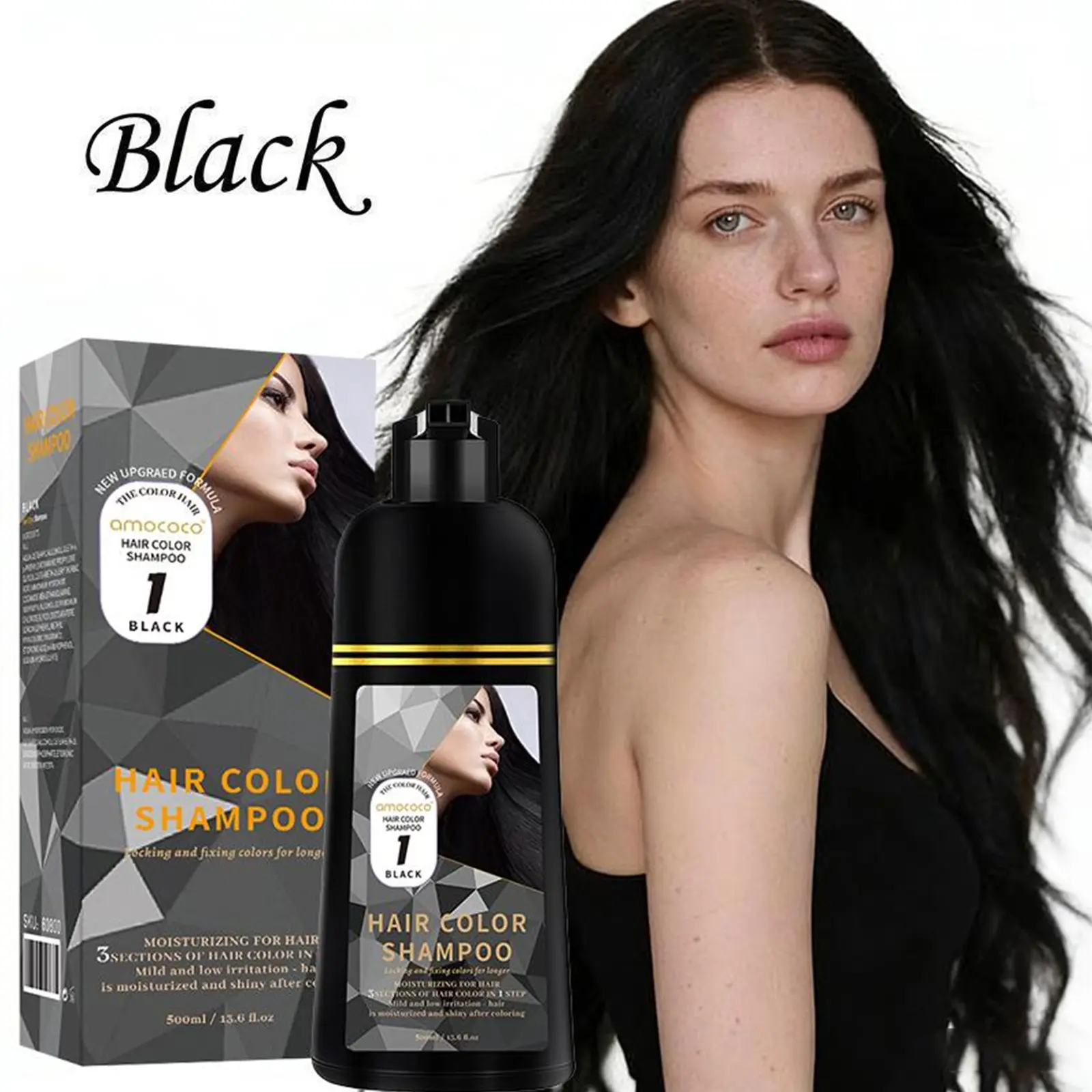 3-in-1 Hair Color Shampoo: Infused with plant extracts and hair care oil, with a fruity fragrance. Provides quick hair coloring, gentle cleansing, and long-lasting color retention.