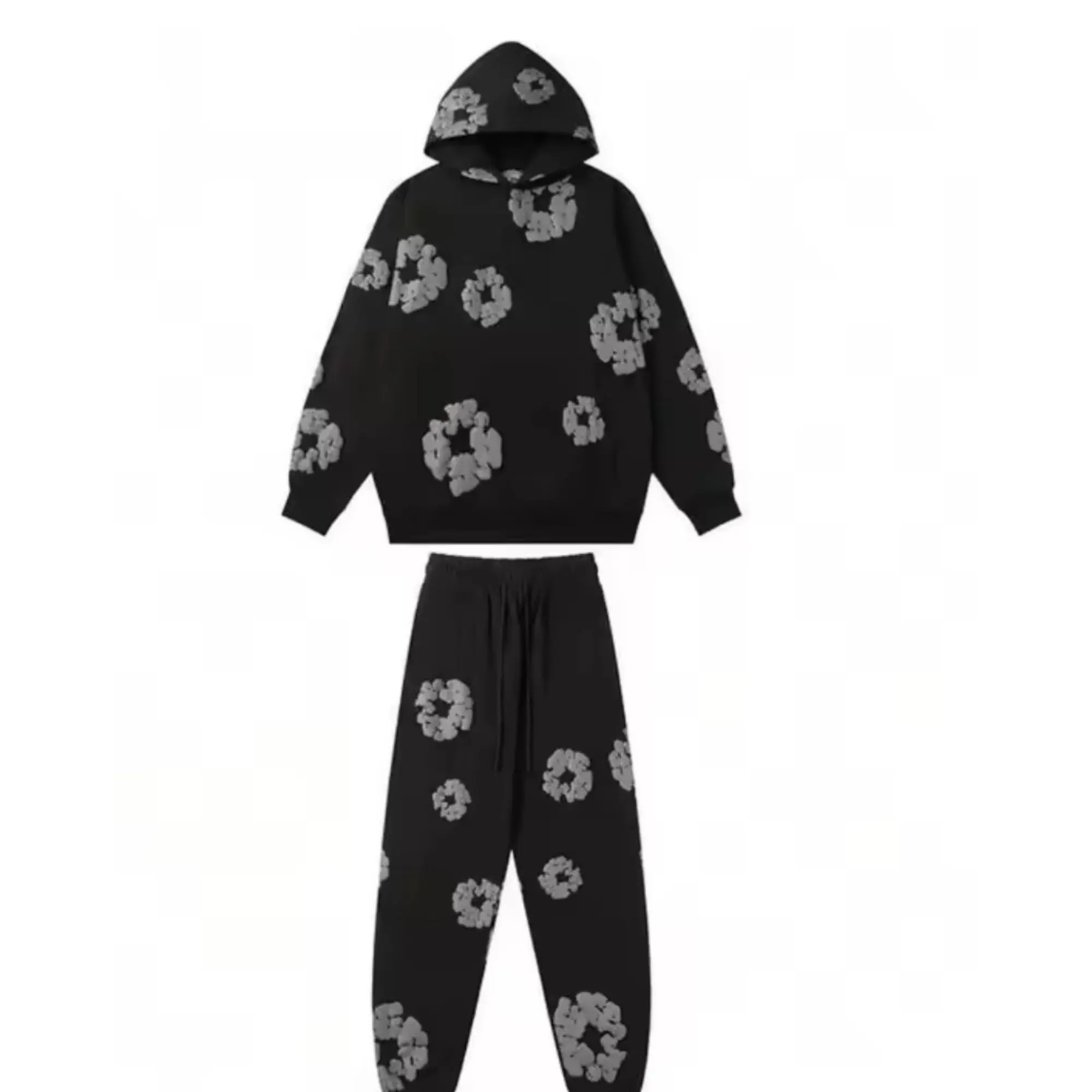 (USED) Denim Tears Cotton Wreath Sweatsuit "Black" (FULL SET)